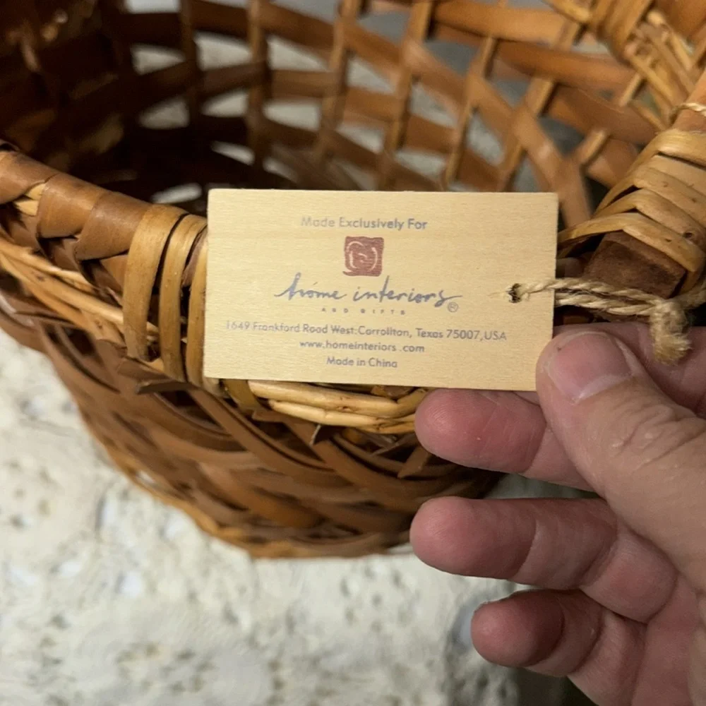 Home Interior‎ HomeCo Woven Basket Set Tag Fishing Basket Vintage Discontinued